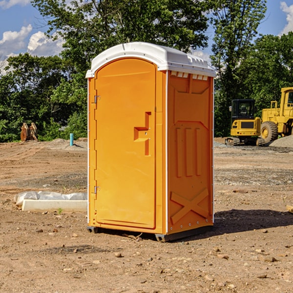 how often are the portable restrooms cleaned and serviced during a rental period in Lochearn